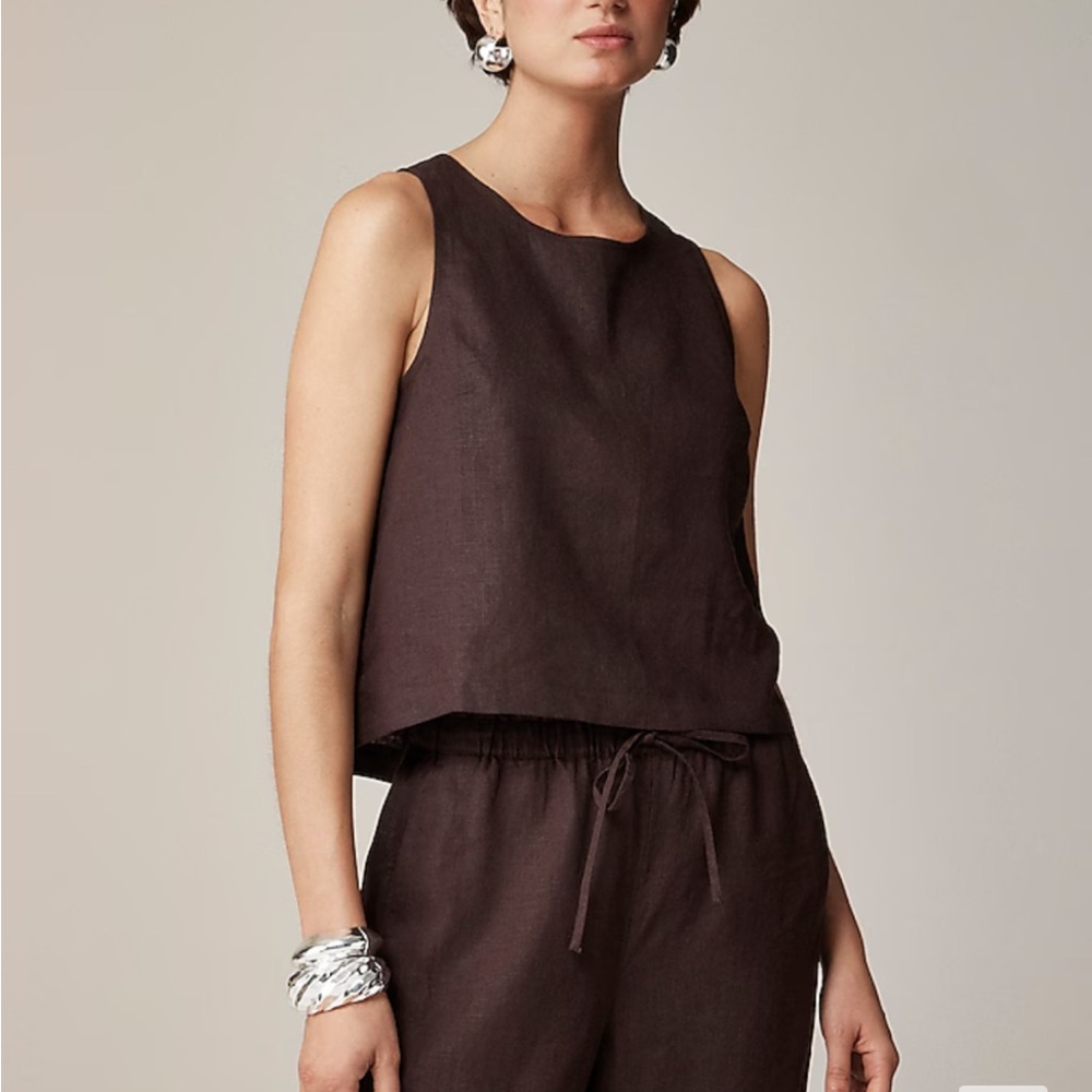 Maxine button-back top in linen